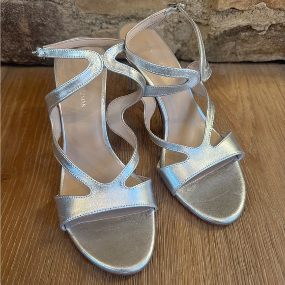🔥Stuart Weitzman🔥FORMAL Mariposa 80 Sandal Sz7 Silver Worn3times PriceFirm! - Picture 4 of 14